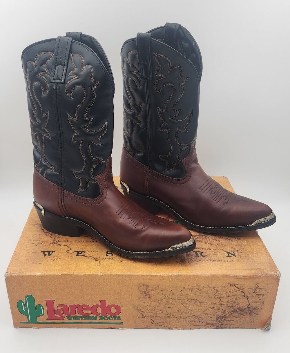 Loredo 28-2464 Nashville Cowboy Boots Size 11 D Metal Toe Heel Rand Leather